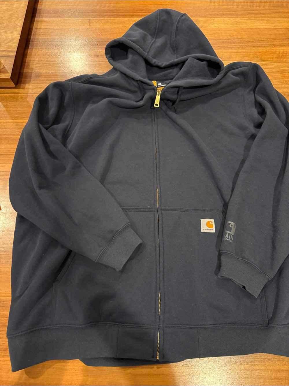 Carhartt Rain Defender Navy Hoodie Mens 3xl Full Zip Fleece Sweatshirt